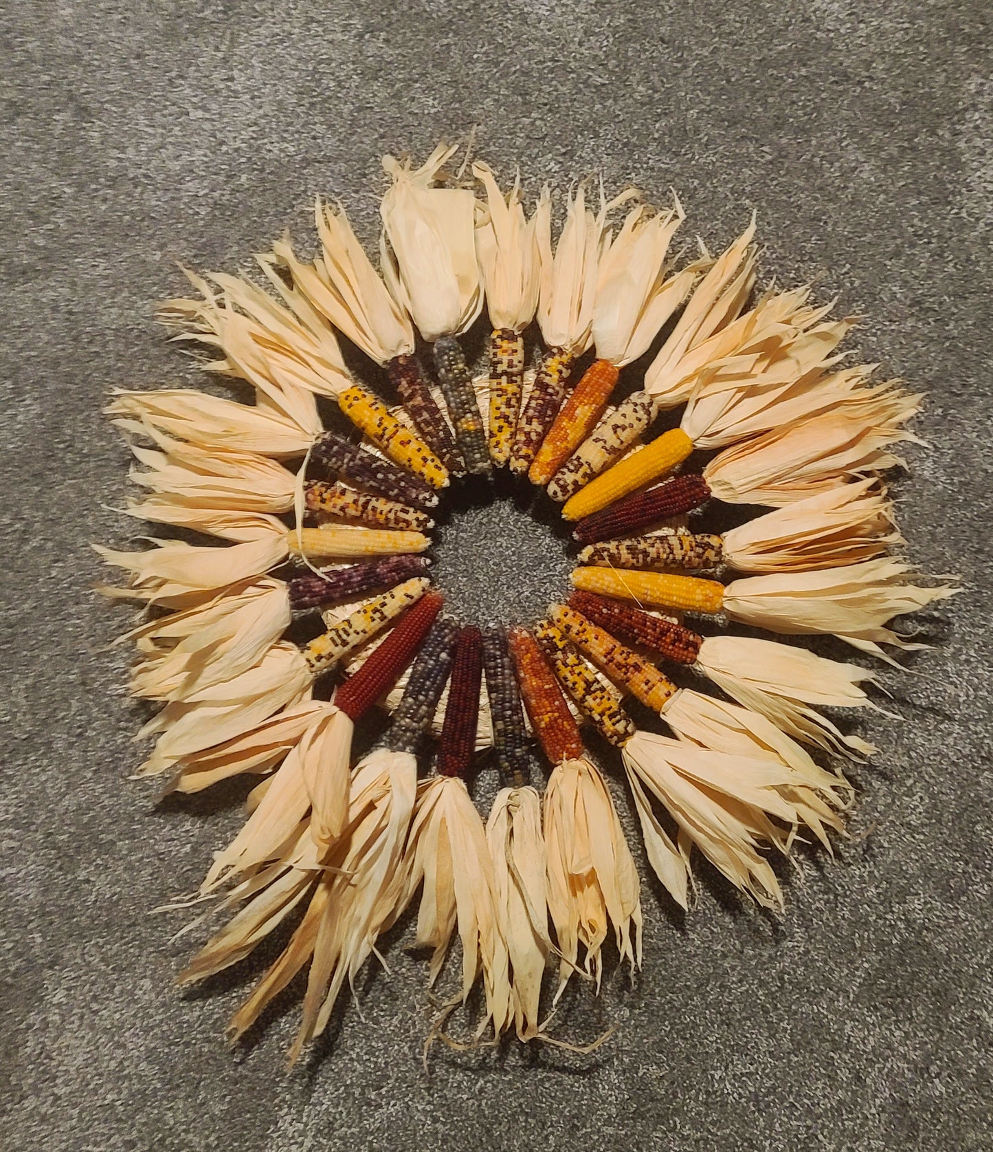 22" - 24" Indian Corn Wreath Fall Decor Thanksgiving Halloween