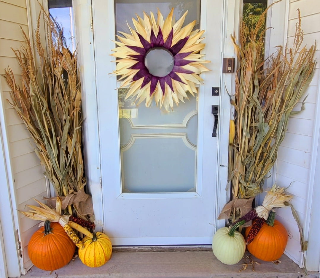 36"  Dried Fall Corn Stalks Bundle Fall Decor Thanksgiving Halloween & Fall