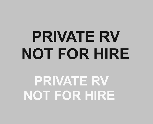 Private RV Not For Hire Set of 2 - 2" Decals Truck Vinyl Decals Stickers